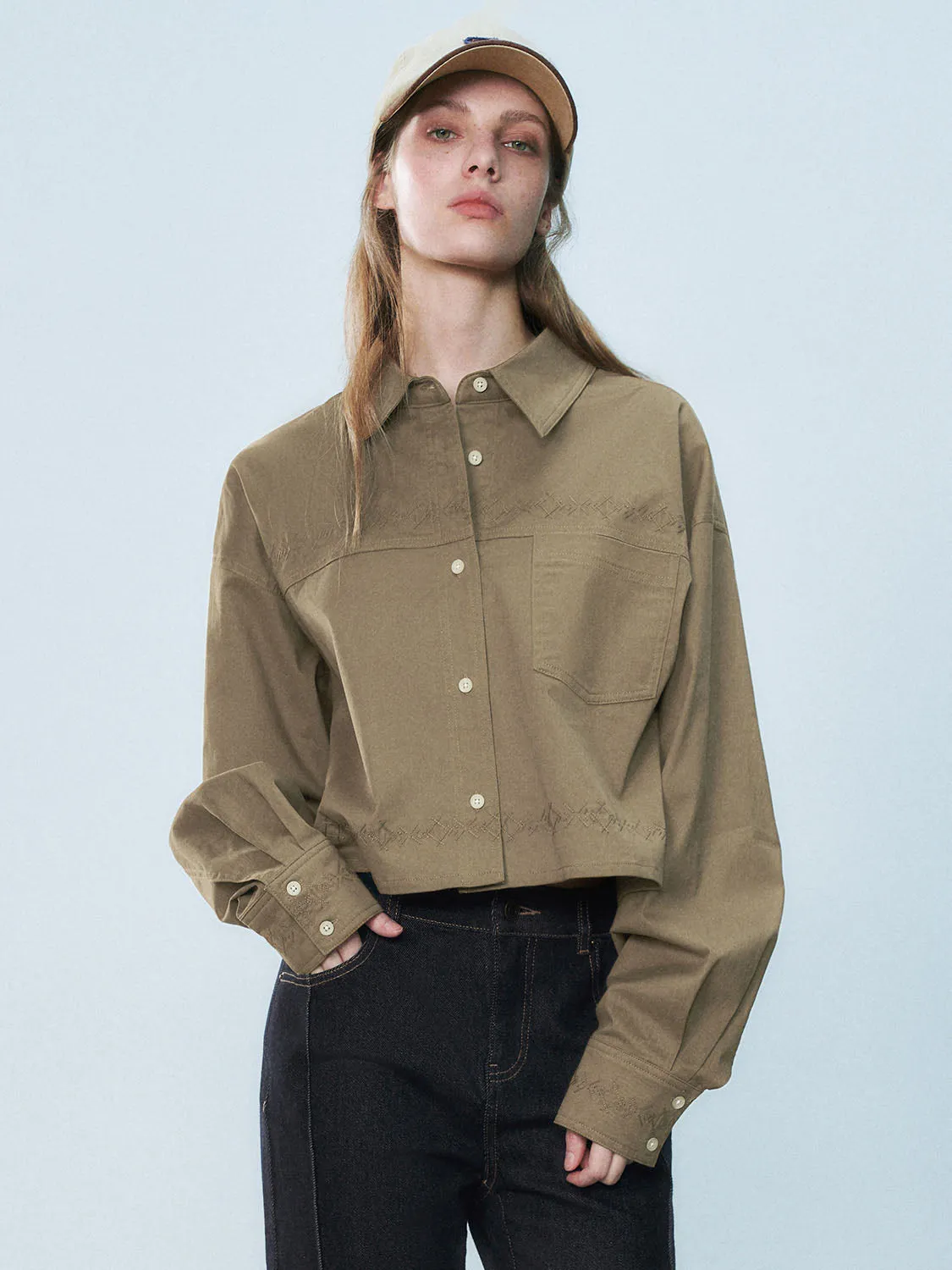 Cropped Button Up Shirts sold by Urban Revivo