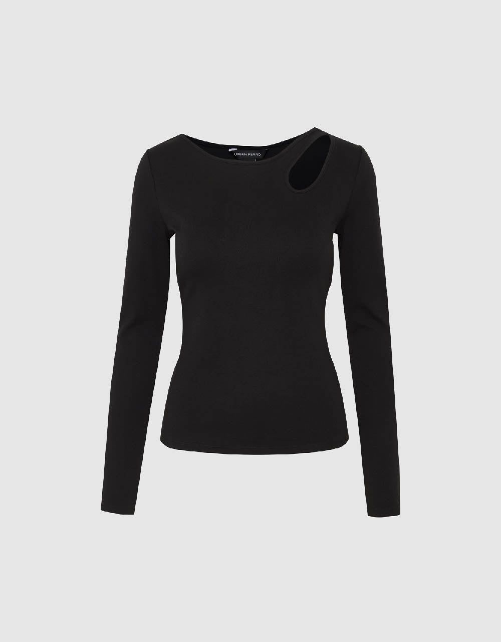 Cut-Out Skinny Knitted T-Shirt sold by Urban Revivo product image thumbnail 3