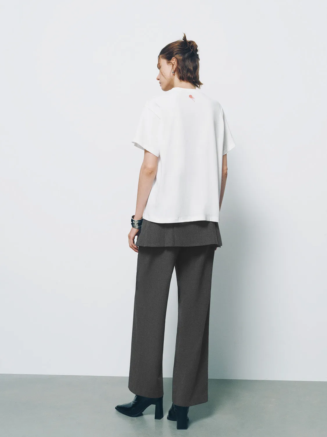 Printed Crew Neck Loose T-Shirt sold by Urban Revivo product image thumbnail 3