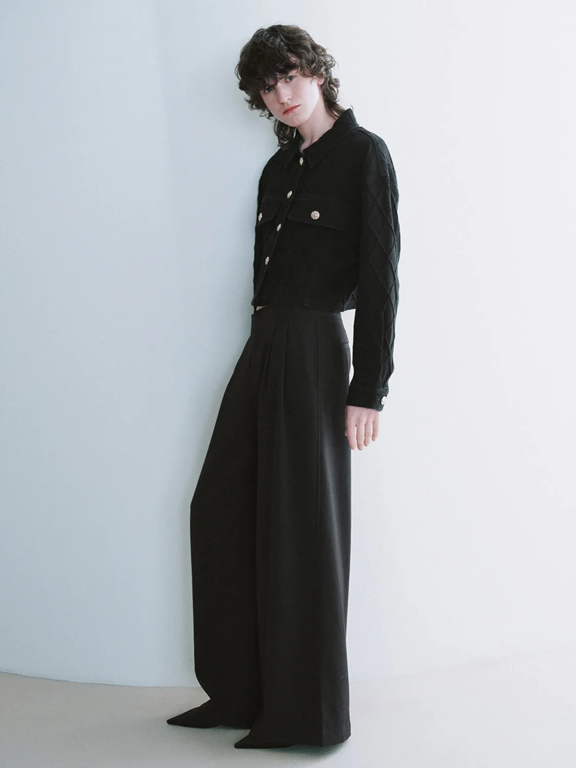 Cropped Button Up Denim Jackets sold by Urban Revivo product image thumbnail 4