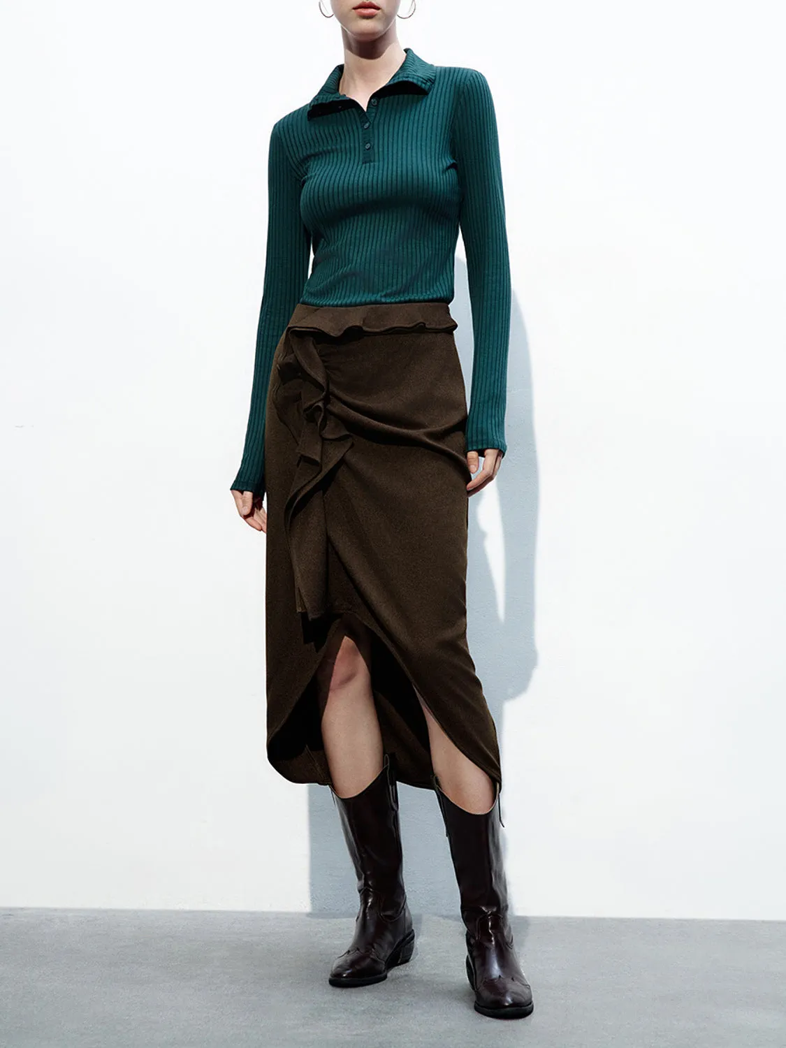 Ruched Midi Straight Skirts sold by Urban Revivo product image thumbnail 2