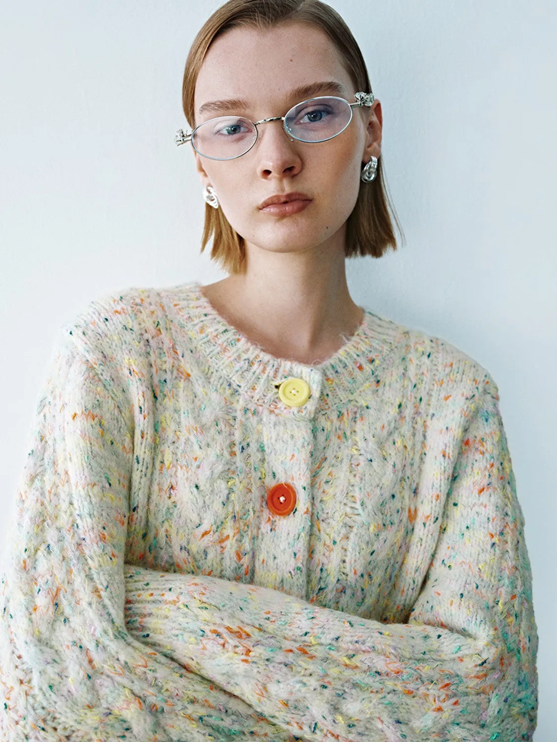 Crew Neck Knitted Tweed Cardigans sold by Urban Revivo product image thumbnail 5