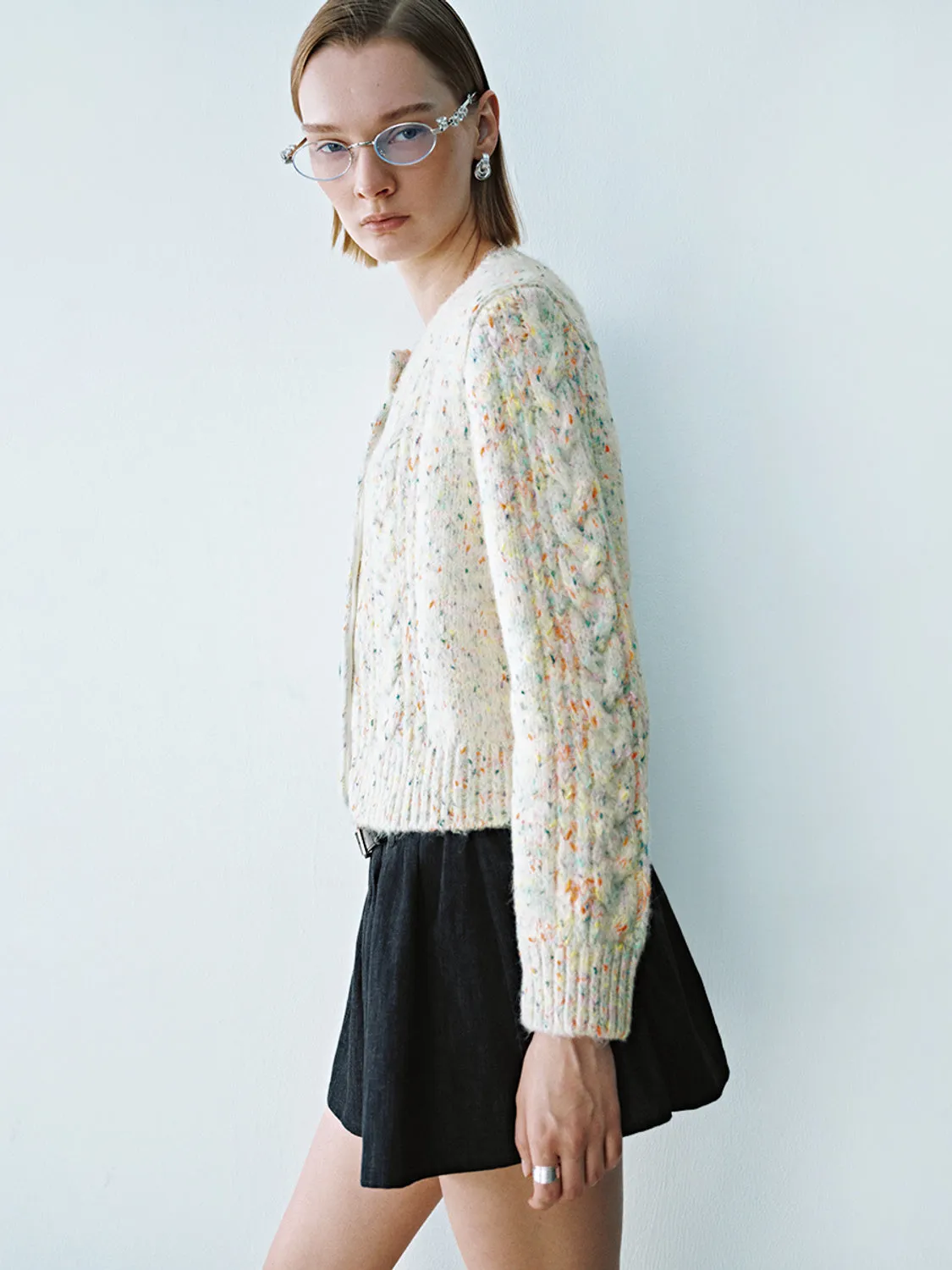 Crew Neck Knitted Tweed Cardigans sold by Urban Revivo product image thumbnail 3