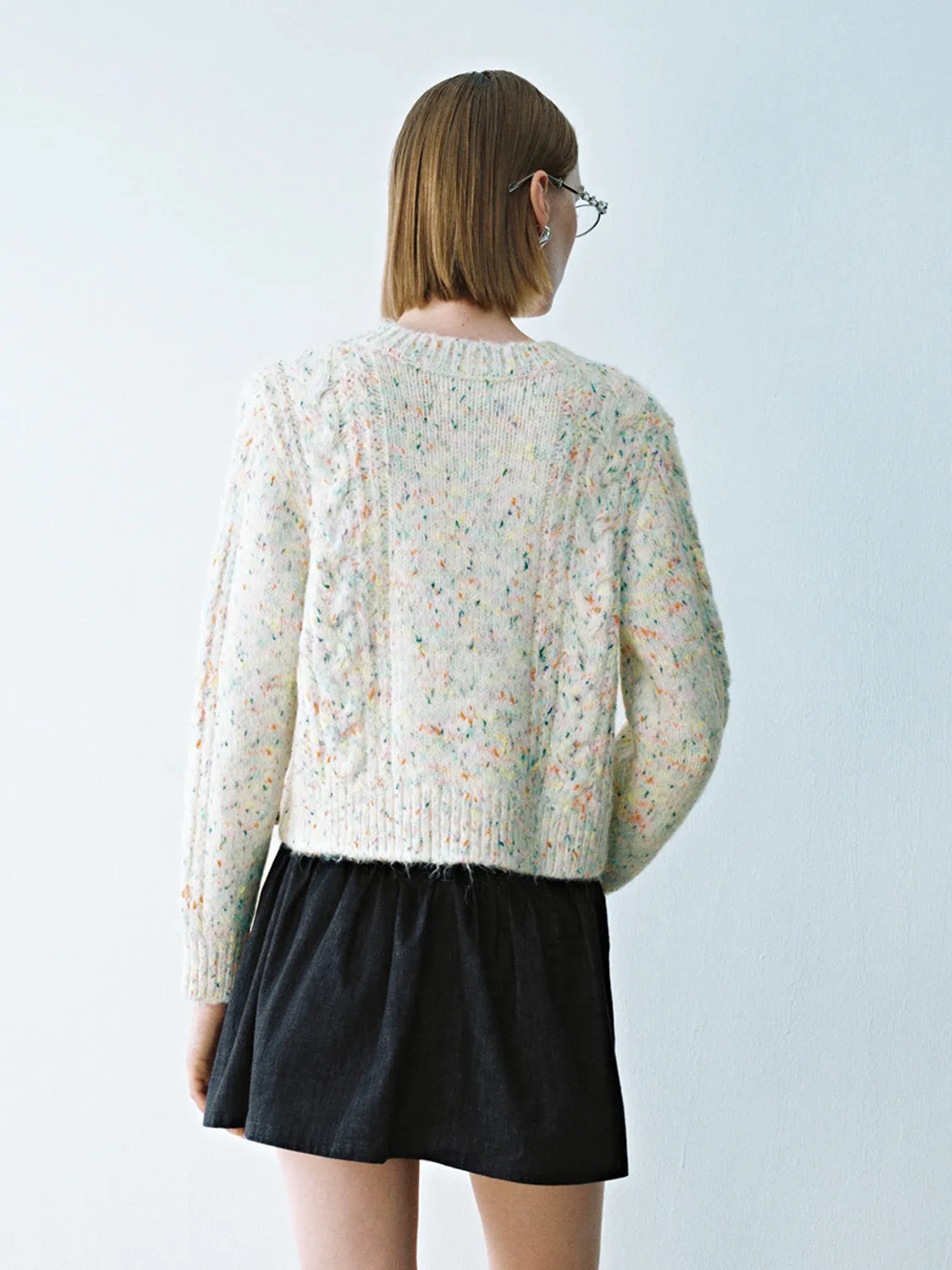 Crew Neck Knitted Tweed Cardigans sold by Urban Revivo product image thumbnail 2