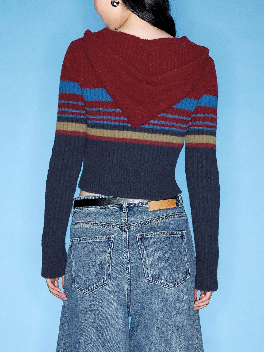 Zip Up Front Hoodie Knitted Cardigans sold by Urban Revivo product image thumbnail 2