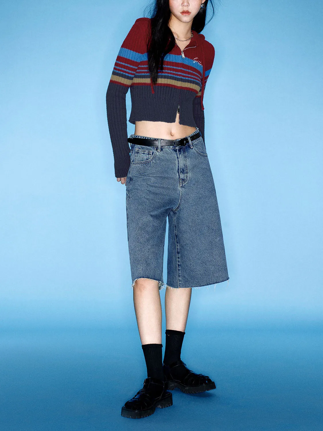 Zip Up Front Hoodie Knitted Cardigans sold by Urban Revivo product image thumbnail 4