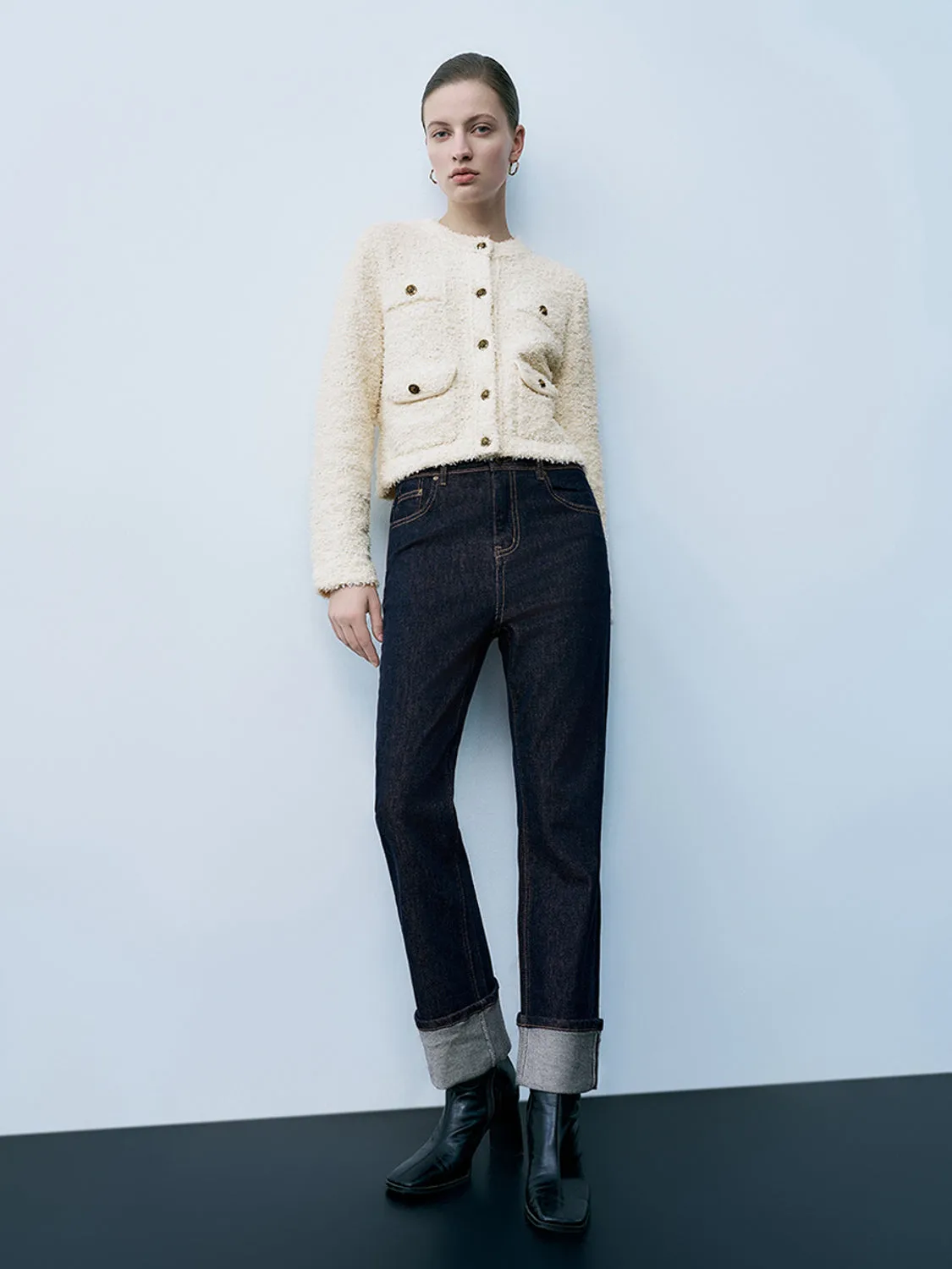 Flap Pocket Knitted Tweed Cardigans sold by Urban Revivo product image thumbnail 4