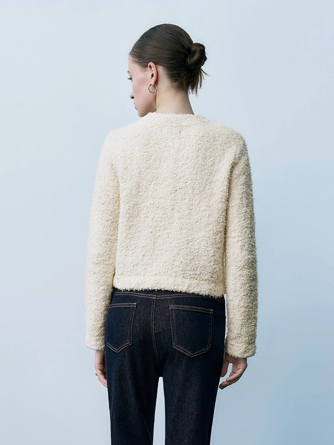 Flap Pocket Knitted Tweed Cardigans sold by Urban Revivo product image thumbnail 2
