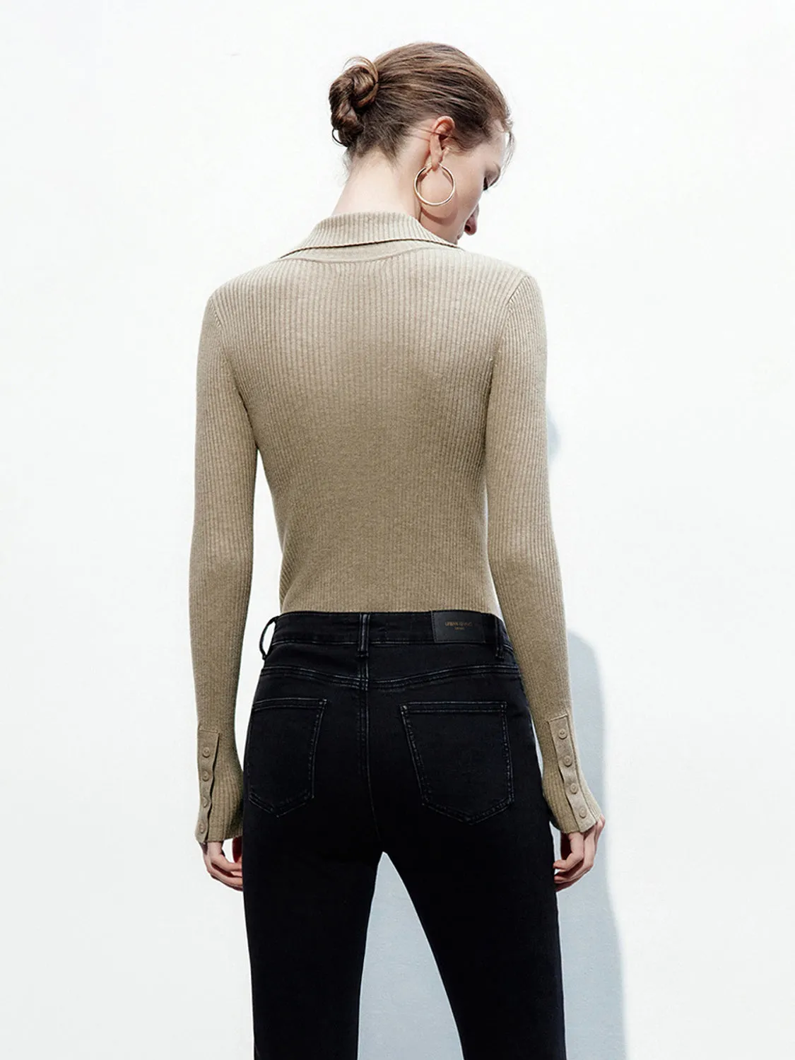 Lapel Knitted Long Sleeve T-Shirts sold by Urban Revivo product image thumbnail 2