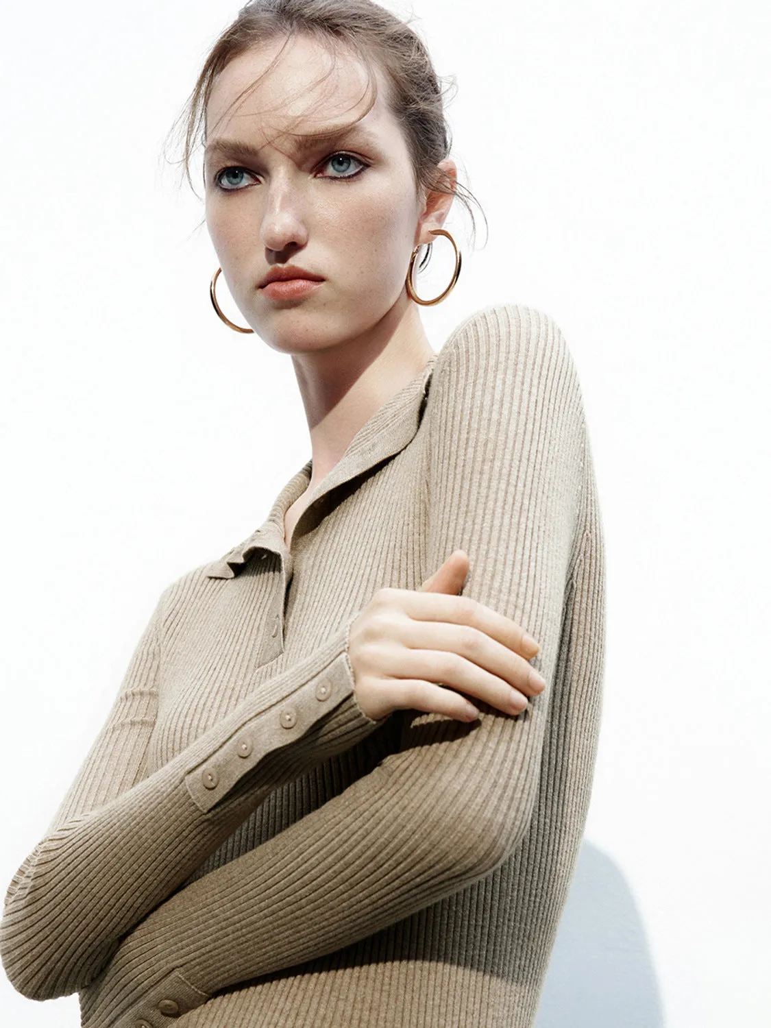 Lapel Knitted Long Sleeve T-Shirts sold by Urban Revivo product image thumbnail 5