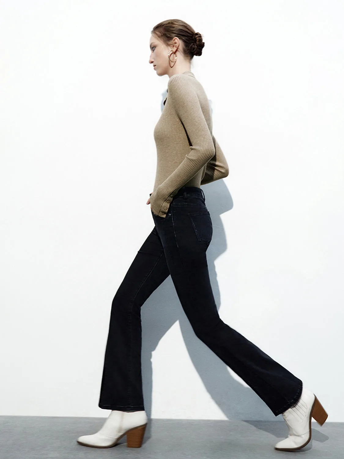 Lapel Knitted Long Sleeve T-Shirts sold by Urban Revivo product image thumbnail 4