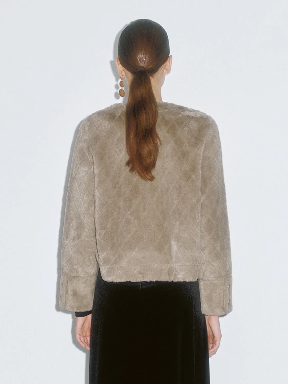 V-Neck Faux Fur Cardigans sold by Urban Revivo product image thumbnail 2