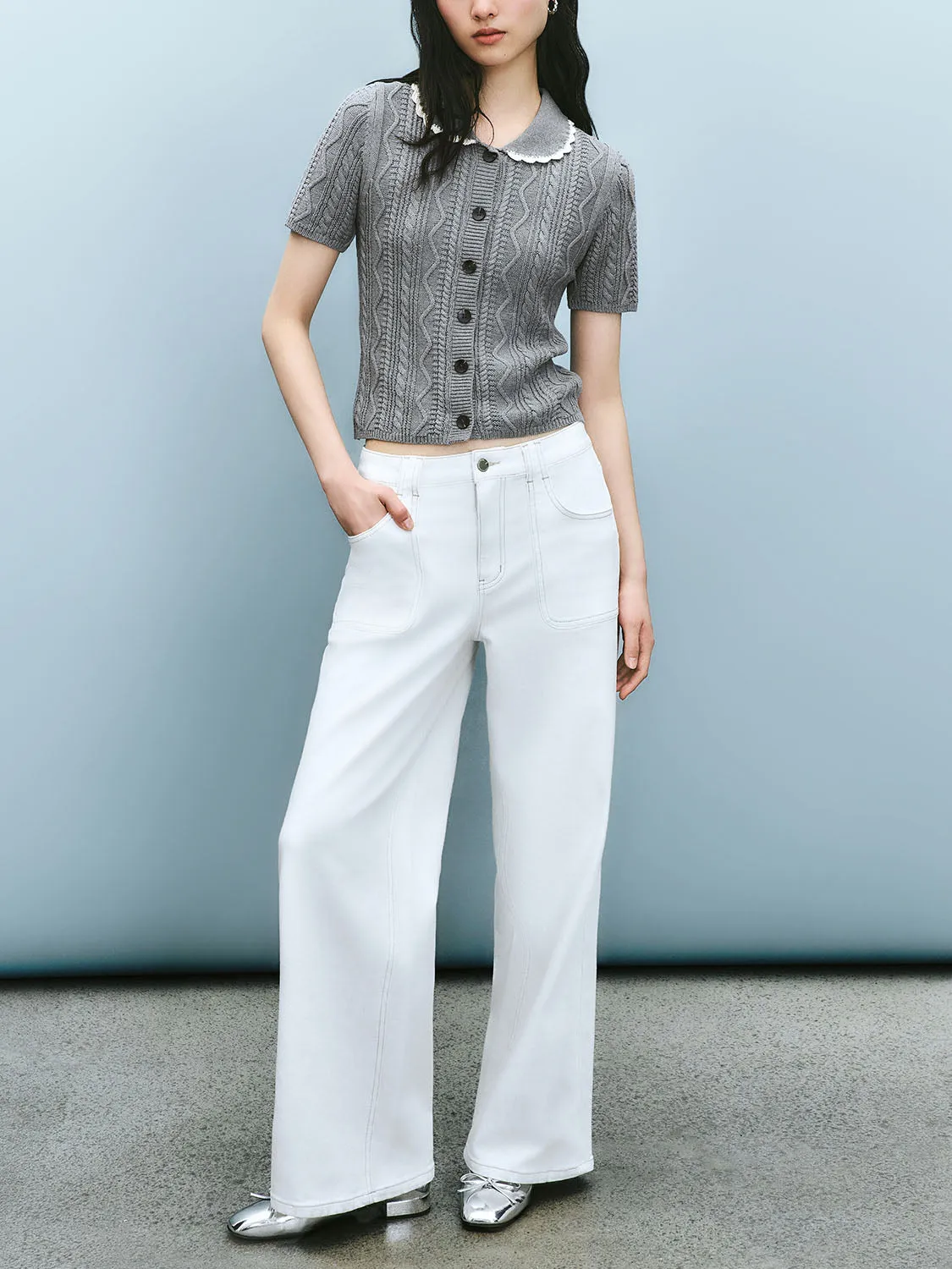 Short Sleeve Knitted T-Shirts sold by Urban Revivo product image thumbnail 4