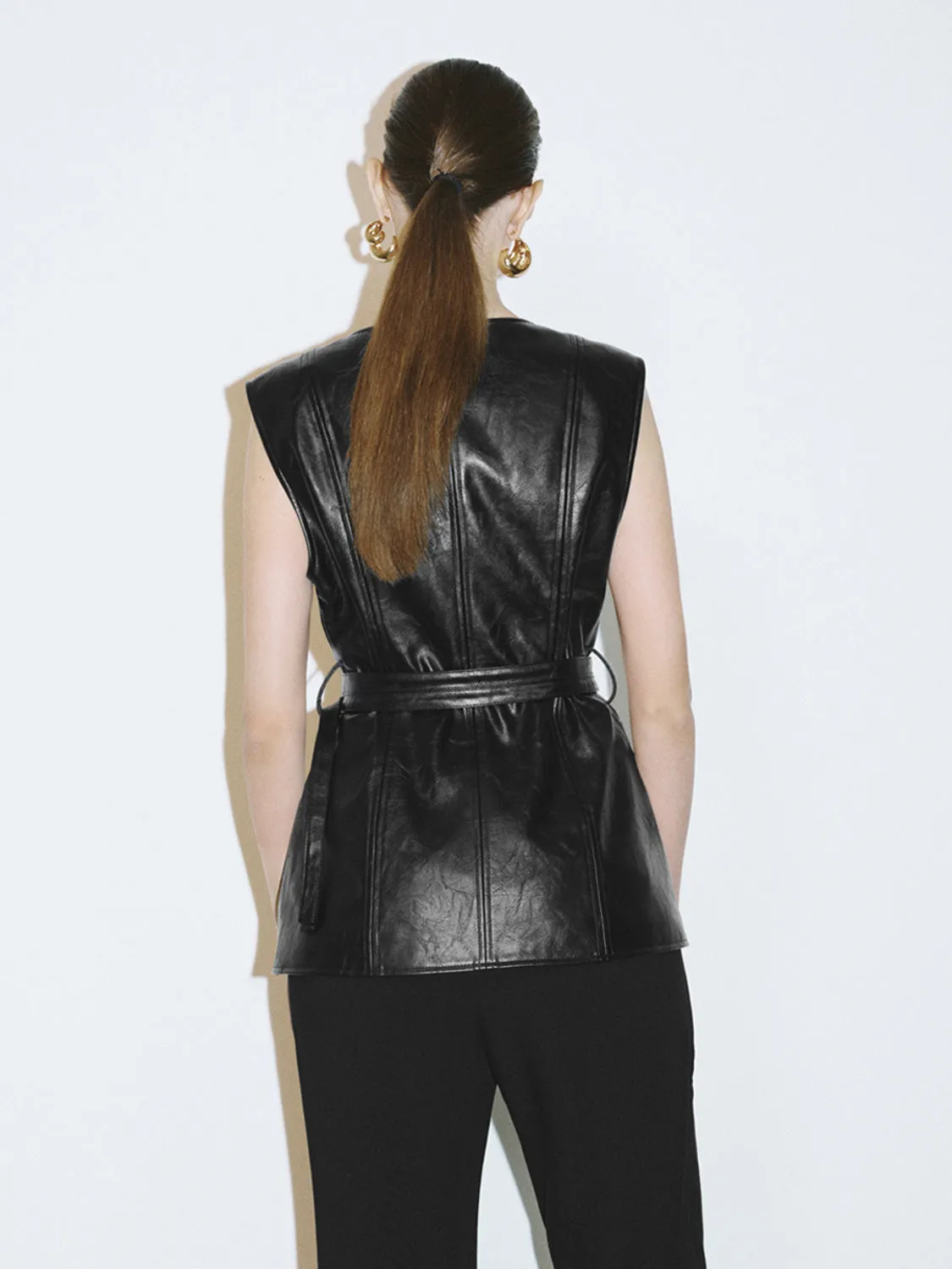Zip Up Front Leather Waistcoats sold by Urban Revivo product image thumbnail 2