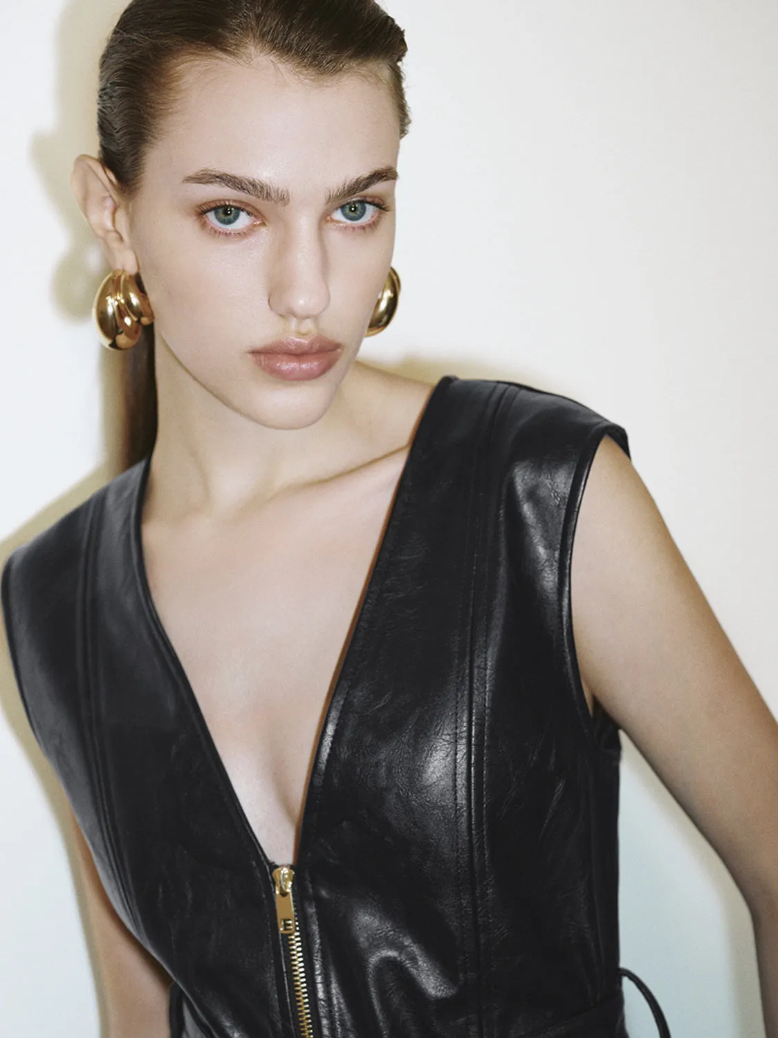 Zip Up Front Leather Waistcoats sold by Urban Revivo product image thumbnail 5