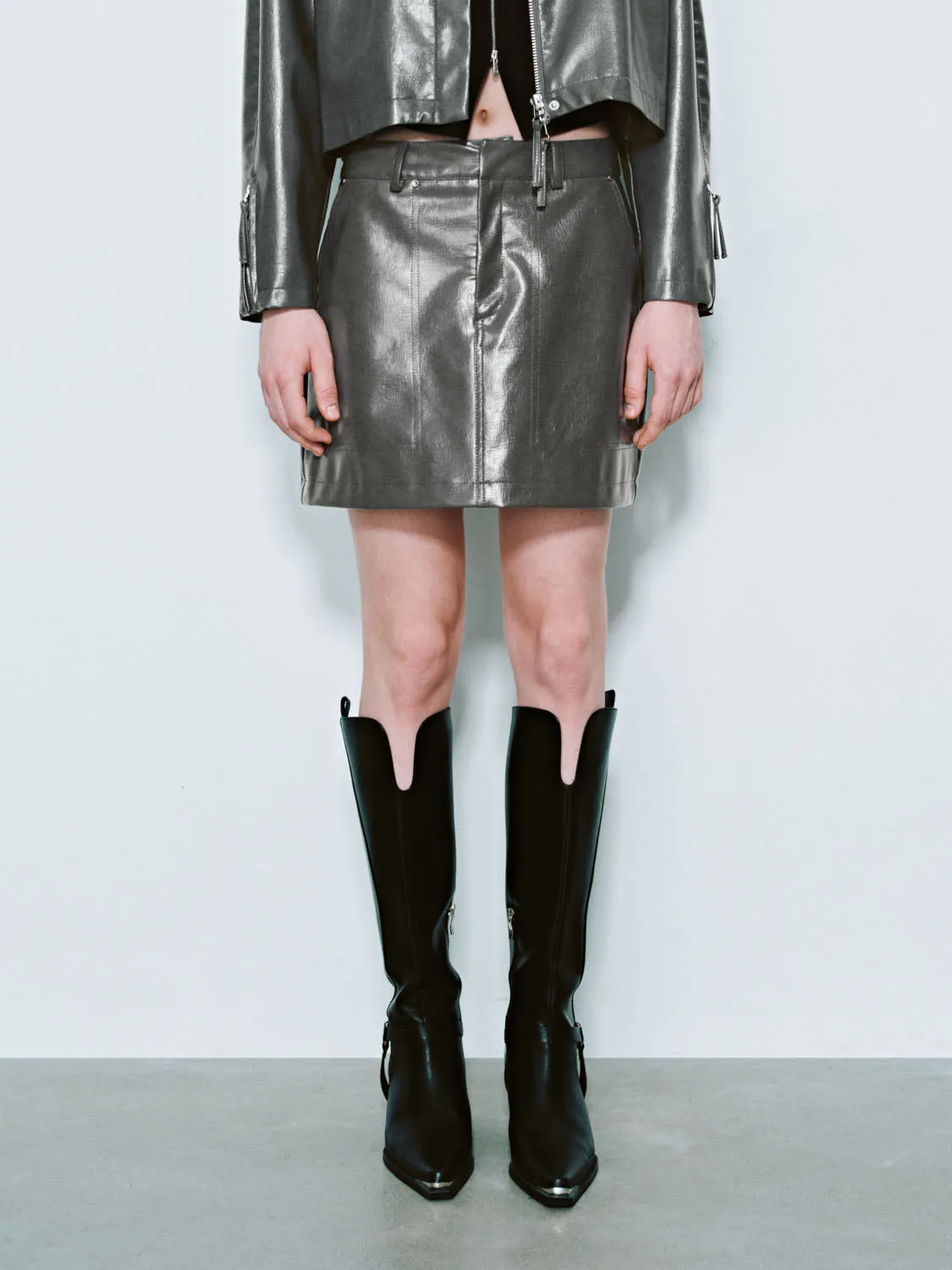 Vegan Leather Straight Skirts sold by Urban Revivo product image thumbnail 2