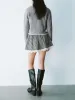 Lace Hem Checkered A-Line Skirts sold by Urban Revivo