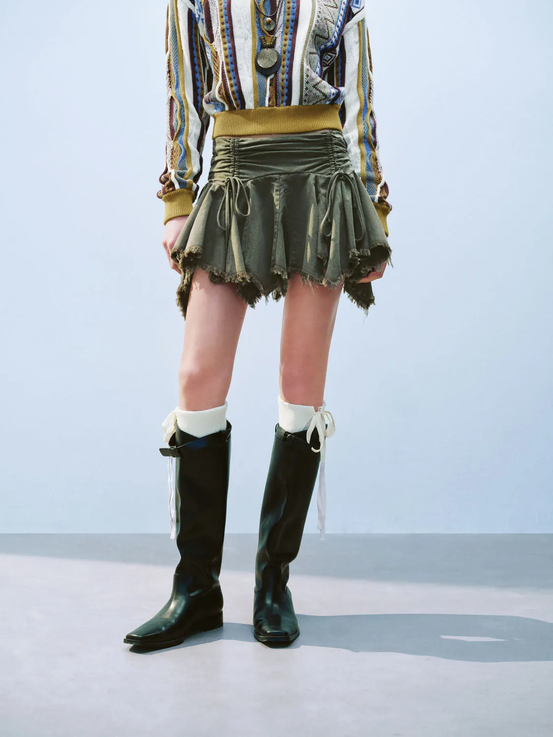 Ruched Mini A-Line Skirts sold by Urban Revivo product image thumbnail 2