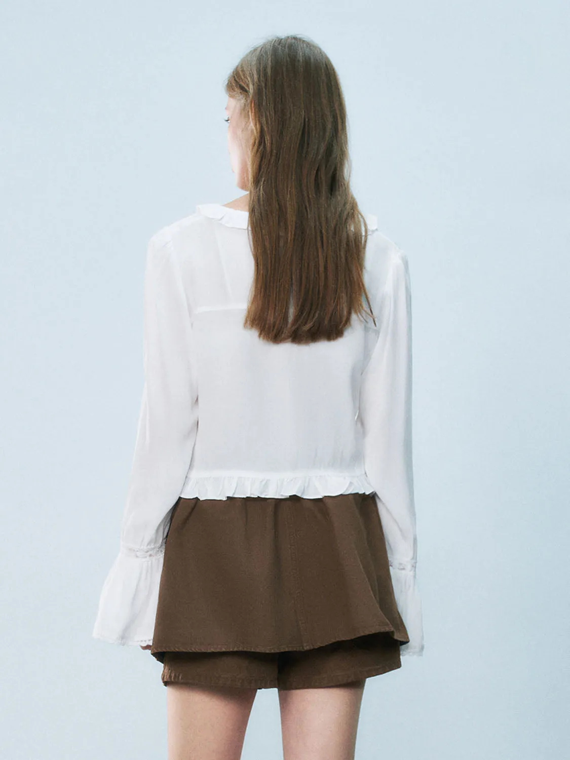 Ruffle Hem Long Sleeve Shirts sold by Urban Revivo product image thumbnail 3