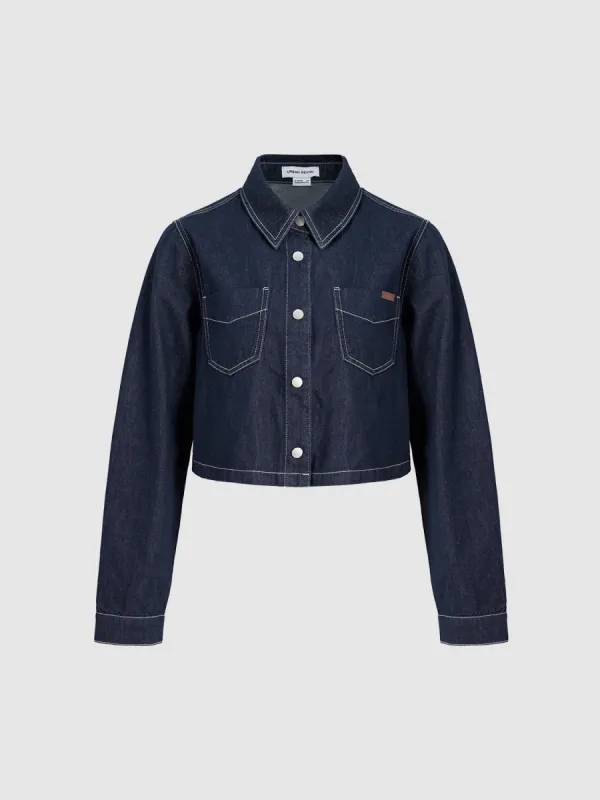 Cropped Denim Shirts sold by Urban Revivo
