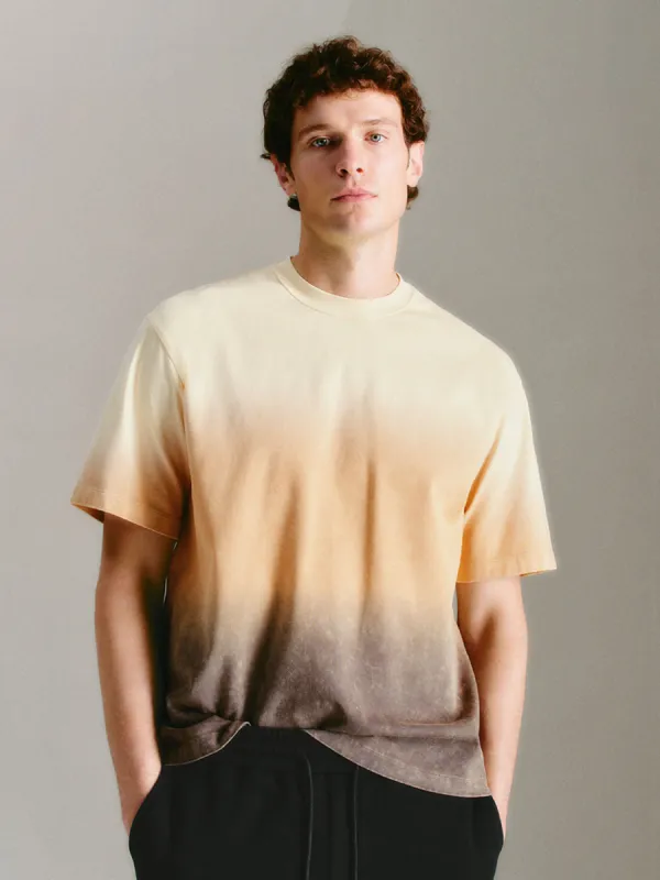 Gradient Color Short Sleeve T-Shirts sold by Urban Revivo