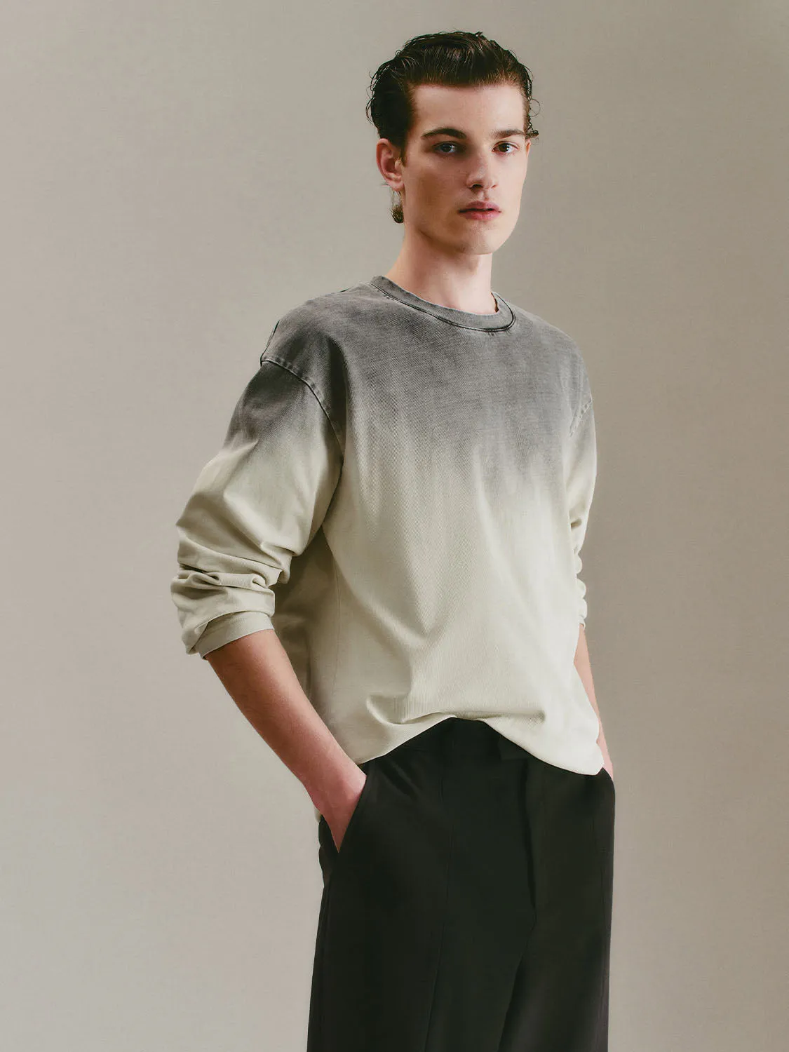 Gradient Color Long Sleeve T-Shirts sold by Urban Revivo