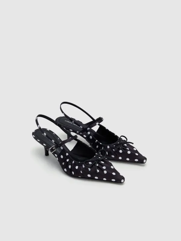 Dotted High Heeled Slingbacks sold by Urban Revivo