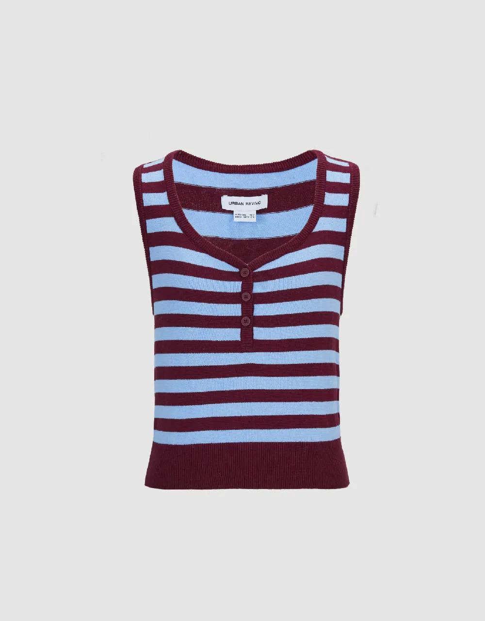 Striped U Neck Knitted Tank Top sold by Urban Revivo product image thumbnail 4