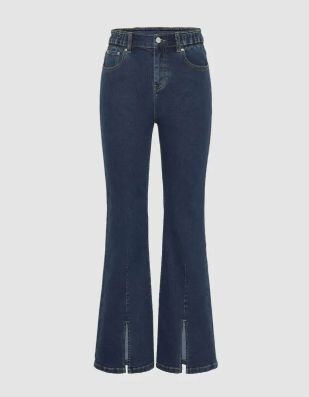 Split Hem Flare Jeans sold by Urban Revivo