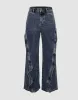 Ruffle Wide-Leg Jeans sold by Urban Revivo