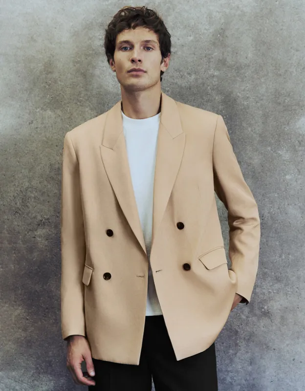 Peak Lapel Double Breasted Blazer sold by Urban Revivo