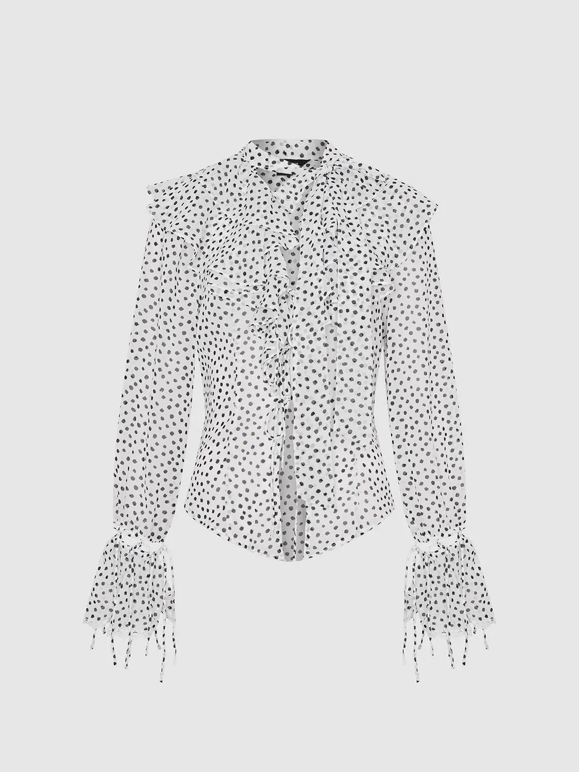 Dotted Ruffle Hem Shirts sold by Urban Revivo