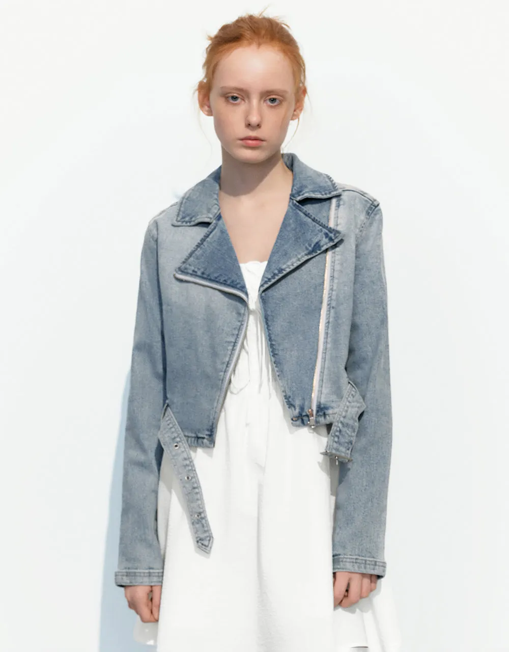 Cropped Denim Jacket sold by Urban Revivo