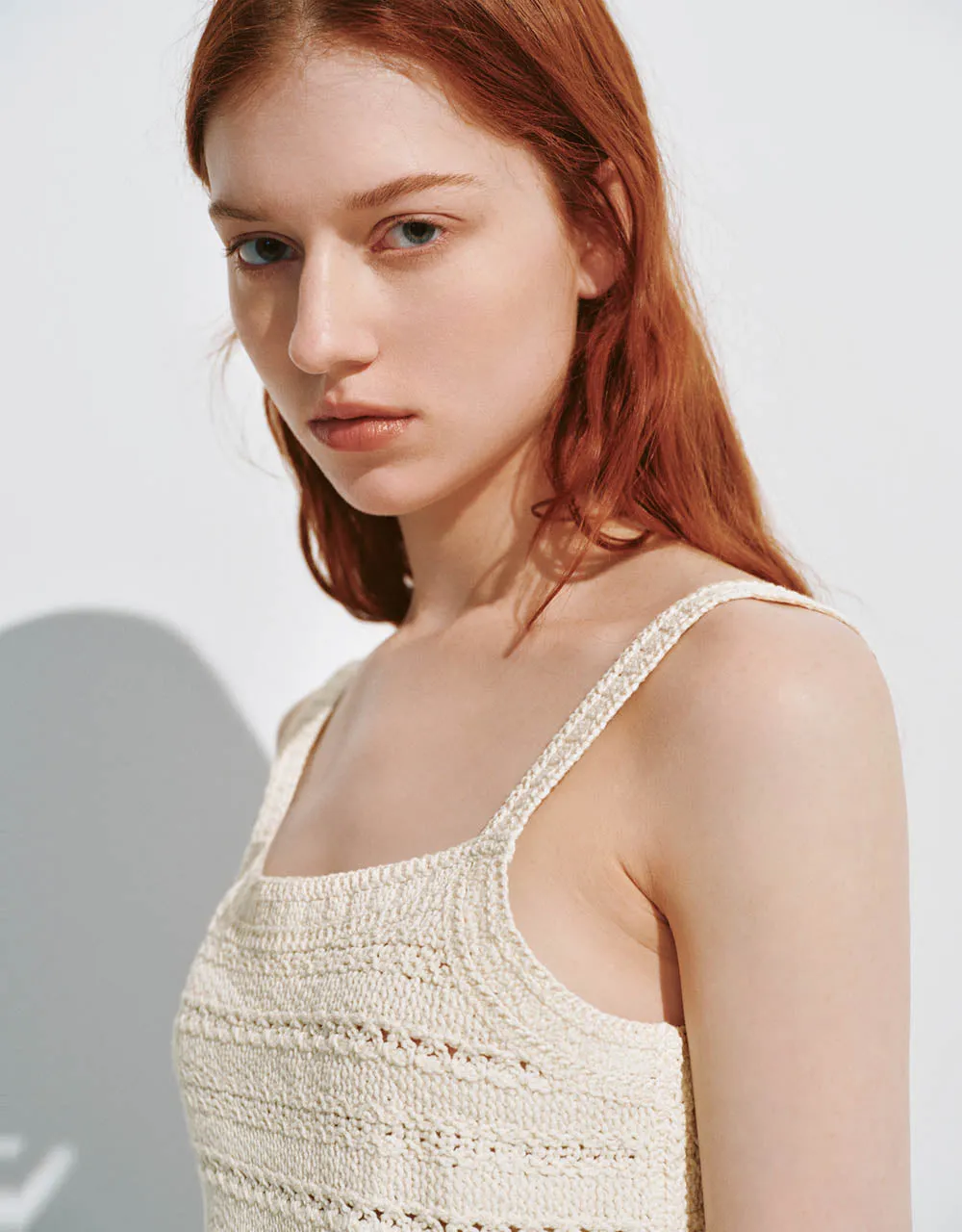 Crochet Square-cut Collar Knitted Tank Top sold by Urban Revivo product image thumbnail 3