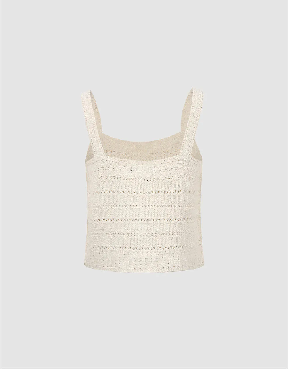 Crochet Square-cut Collar Knitted Tank Top sold by Urban Revivo product image thumbnail 5