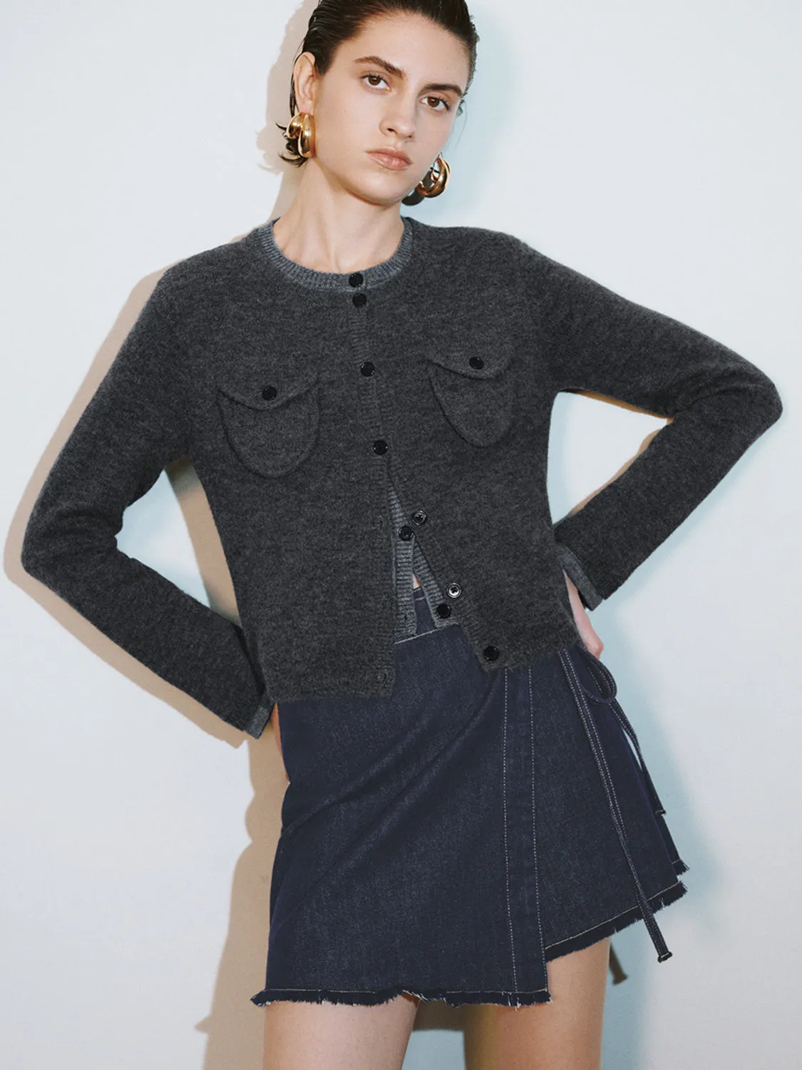 Button Up Knitted Cardigans sold by Urban Revivo product image thumbnail 3