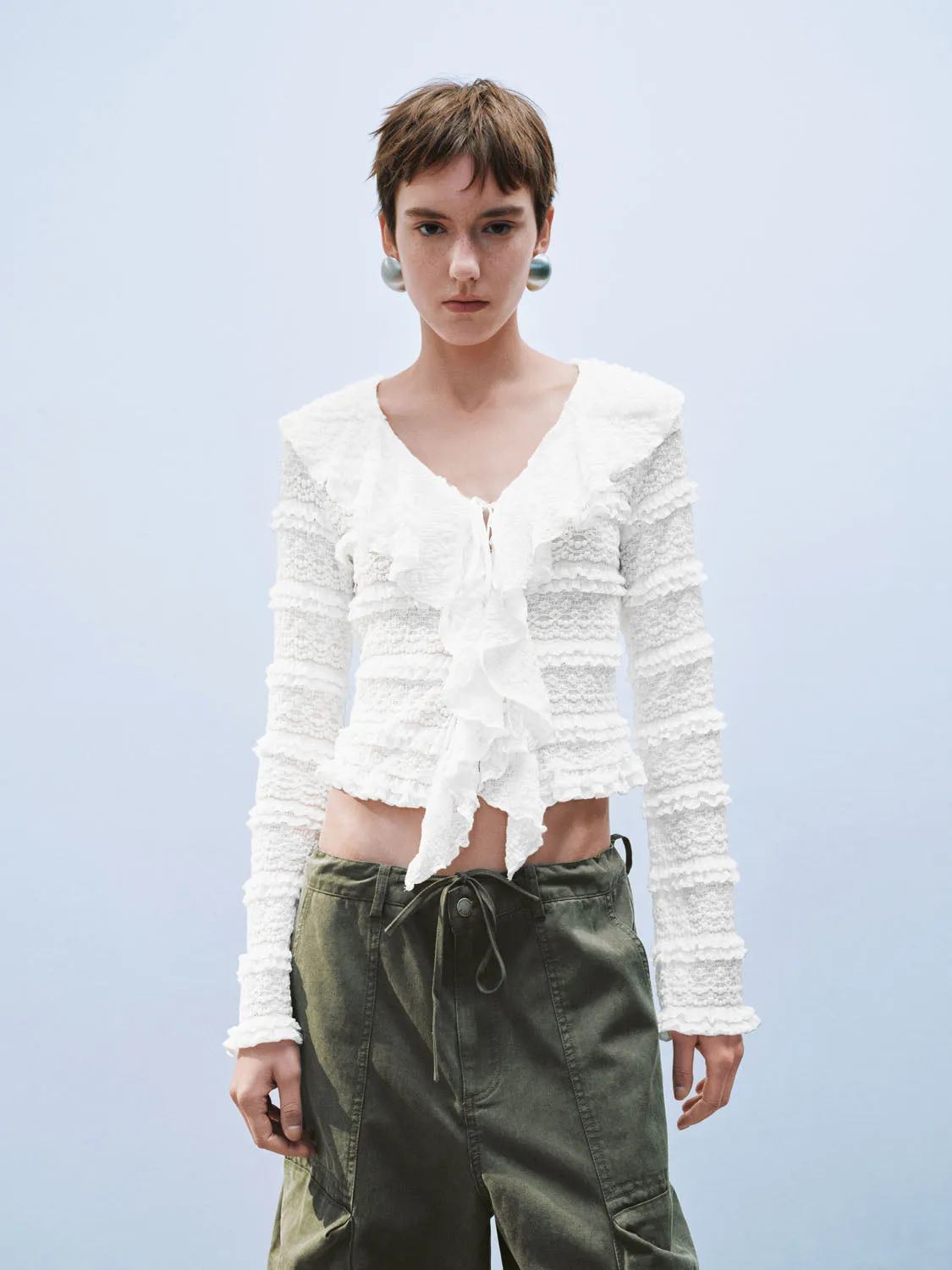 Ruffle Hem Shirts sold by Urban Revivo
