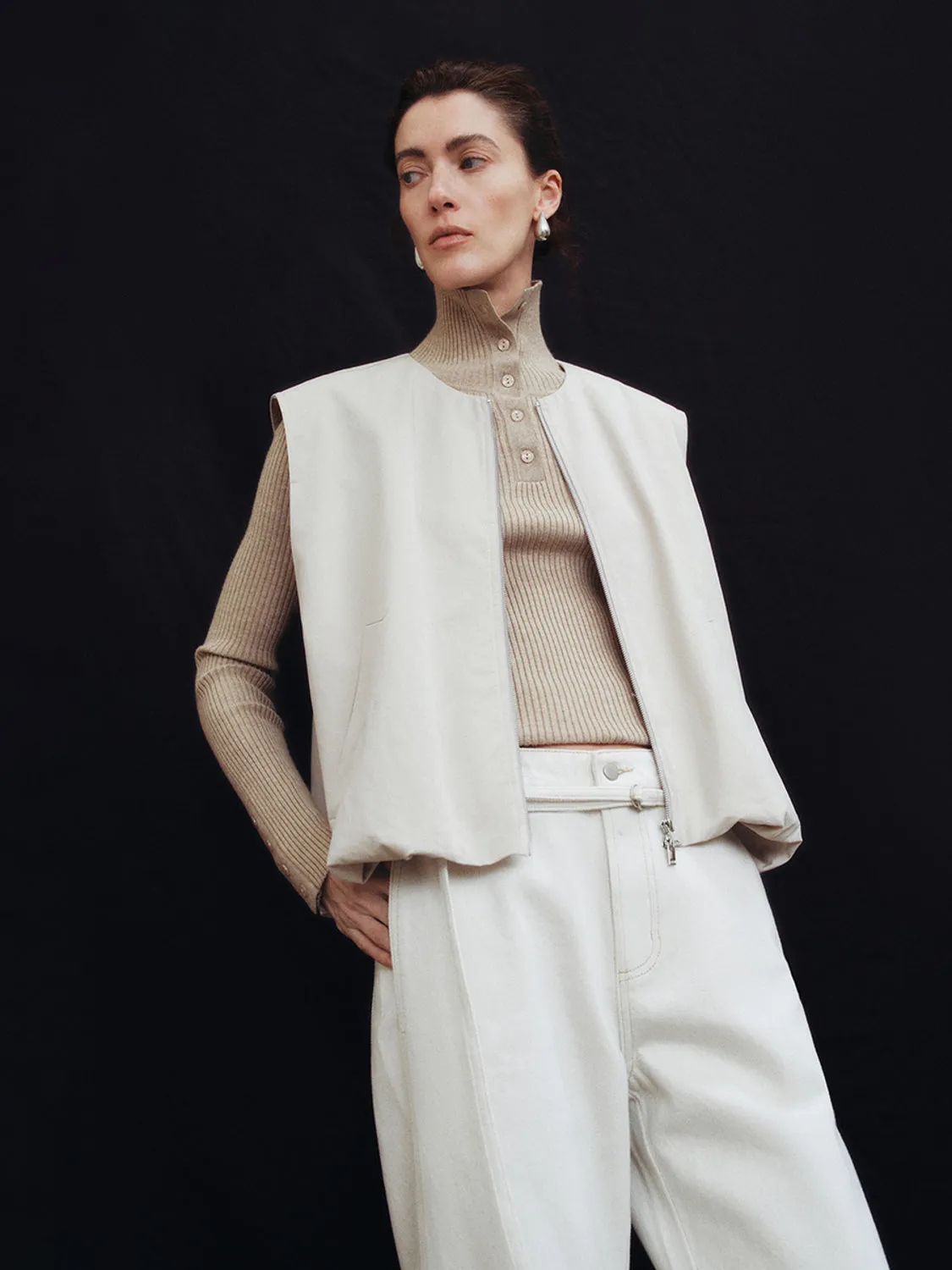 Leisure Zip Up Front Vests sold by Urban Revivo product image thumbnail 3