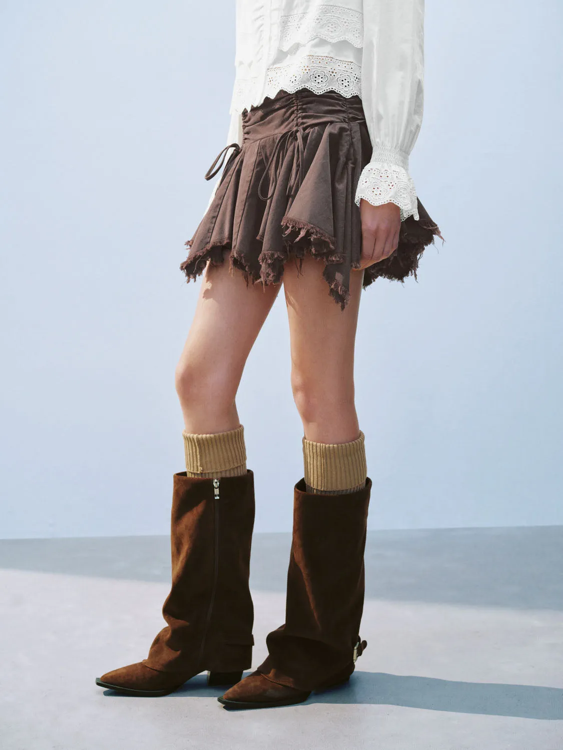 Ruched Mini A-Line Skirts sold by Urban Revivo product image thumbnail 3