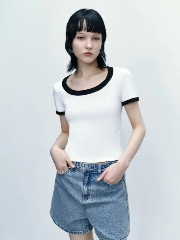 Standard Sleeve Crew Neck Skinny T-Shirts sold by Urban Revivo