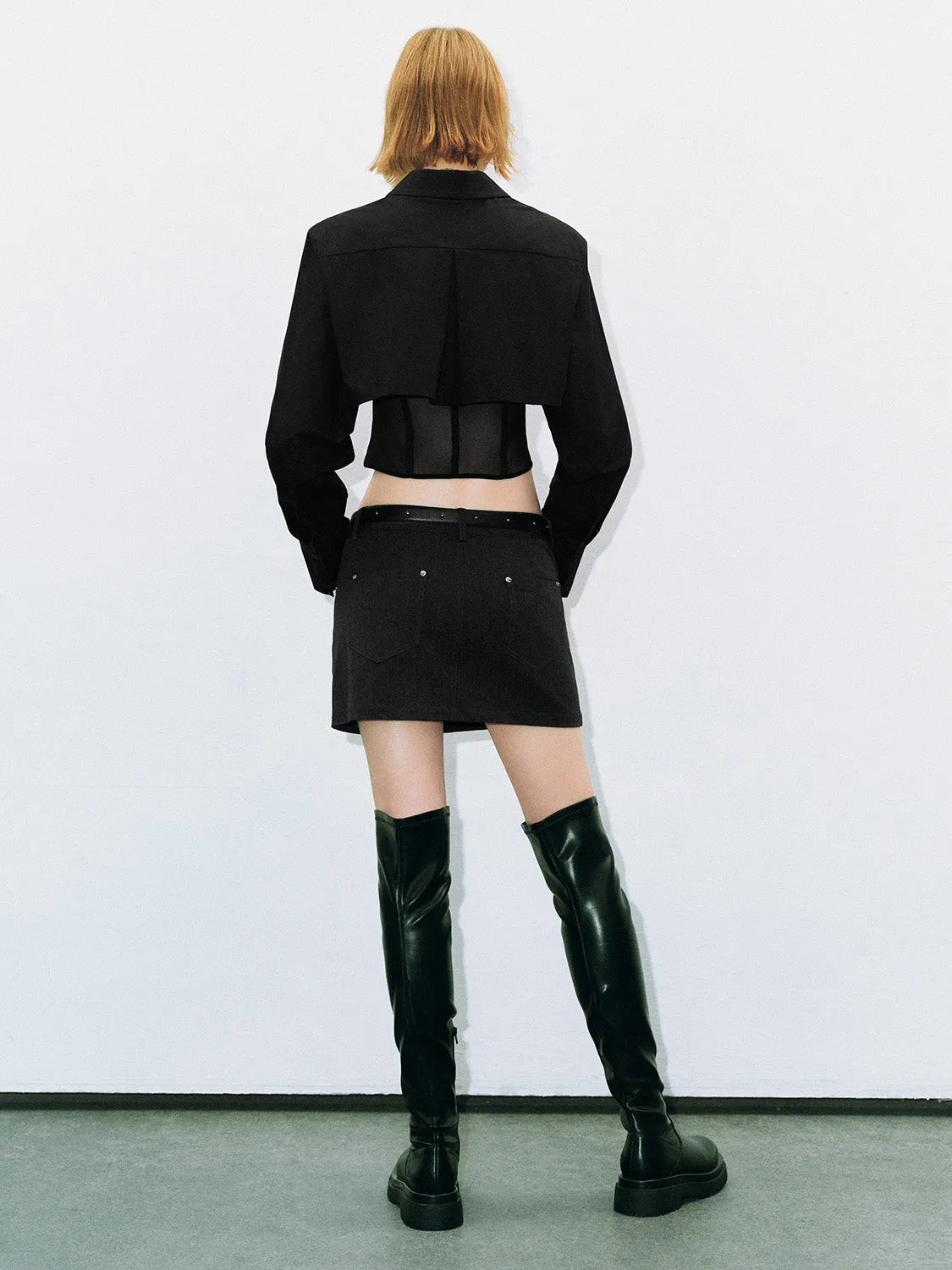 Zipper Front Two Toned Shirt sold by Urban Revivo product image thumbnail 3