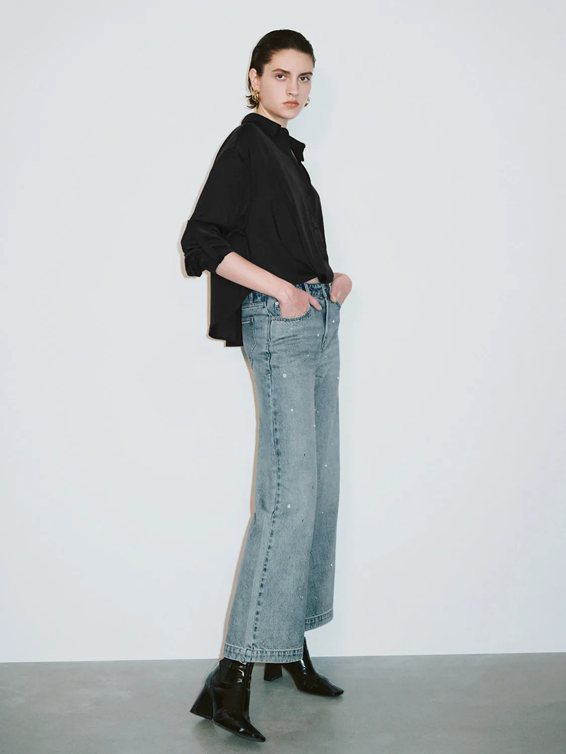 Wide-Leg Denim Jeans sold by Urban Revivo product image thumbnail 5