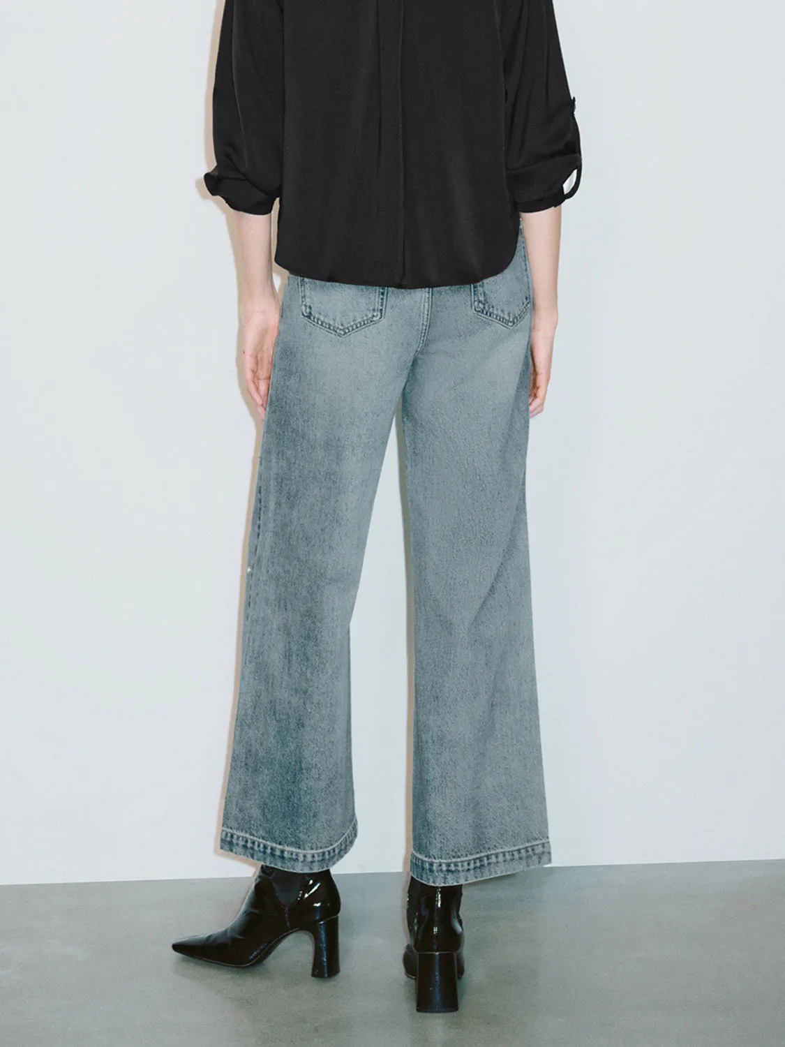 Wide-Leg Denim Jeans sold by Urban Revivo product image thumbnail 3