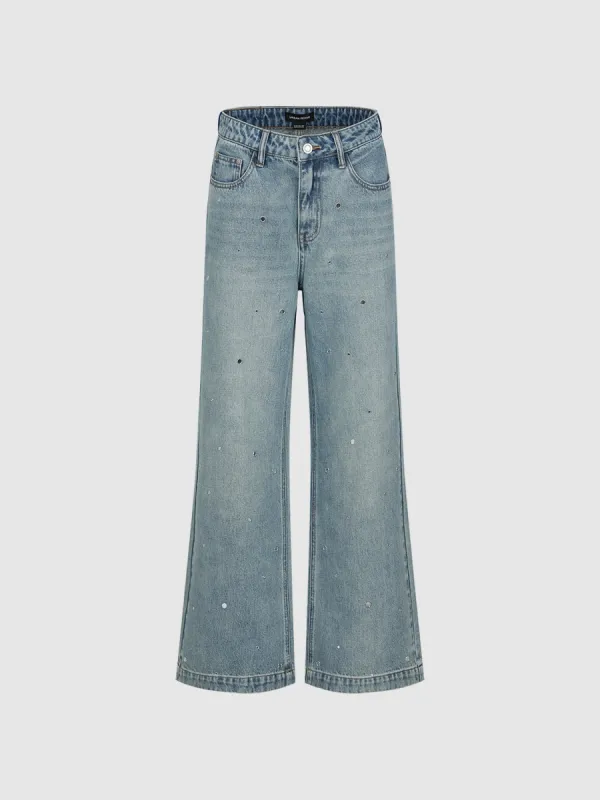 Wide-Leg Denim Jeans sold by Urban Revivo