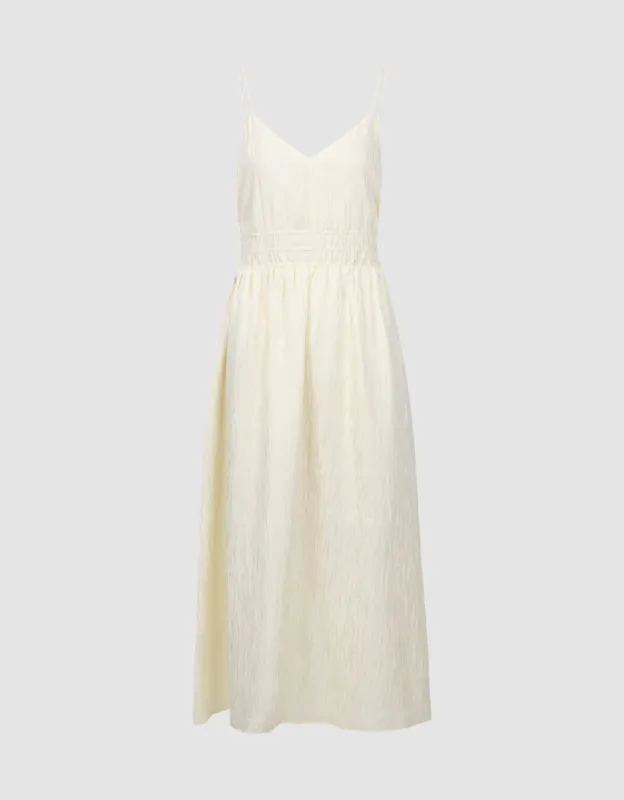Elastic Waist V-Neck A-Line Cami Dress sold by Urban Revivo