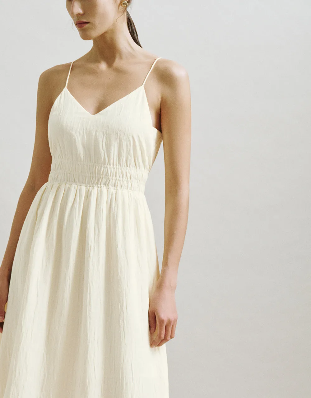 Elastic Waist V-Neck A-Line Cami Dress sold by Urban Revivo product image thumbnail 3