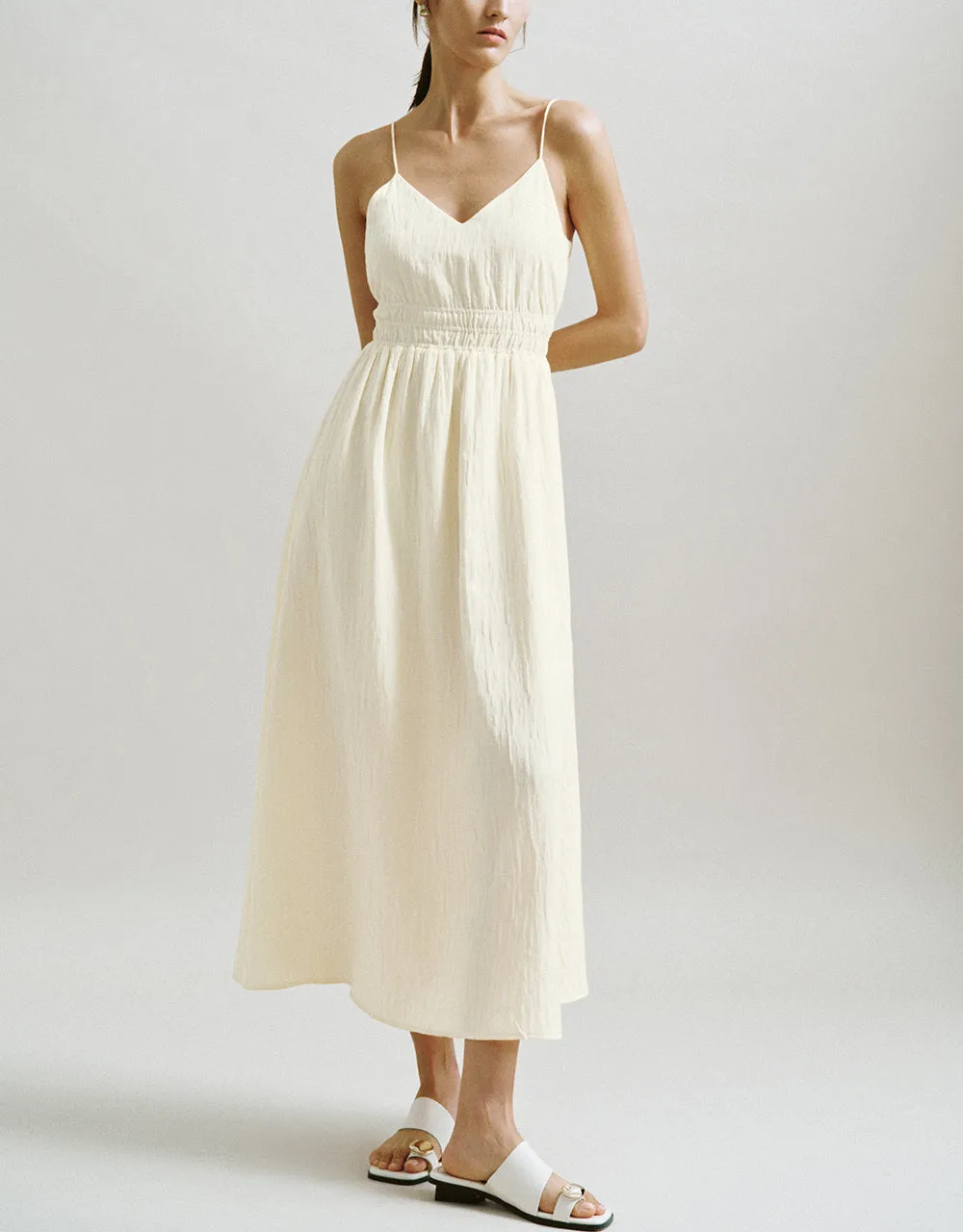 Elastic Waist V-Neck A-Line Cami Dress sold by Urban Revivo product image thumbnail 2