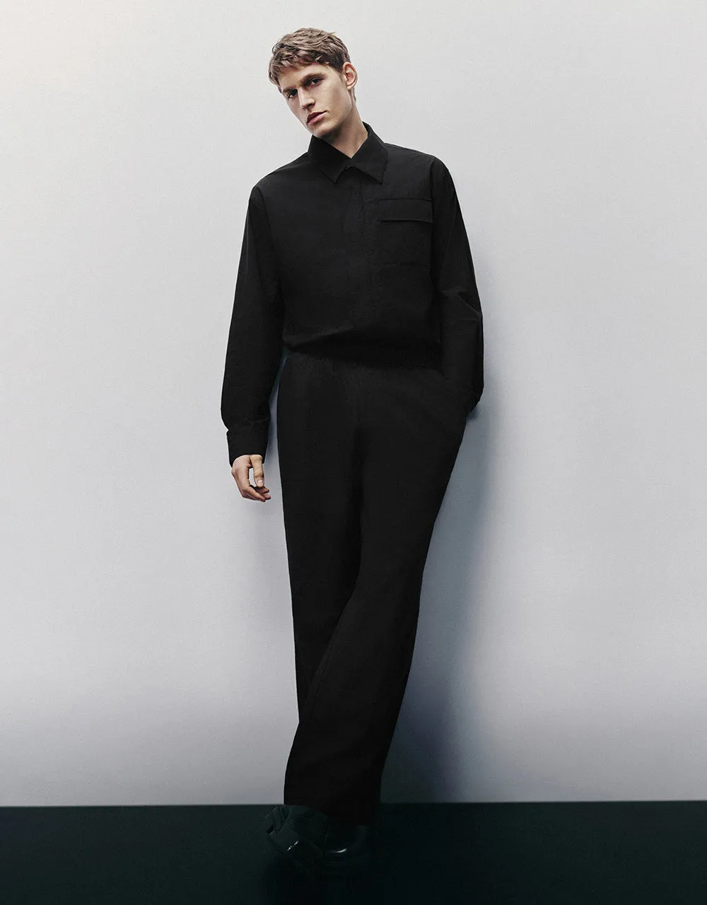 Shirt Collar Long Jumpsuits sold by Urban Revivo
