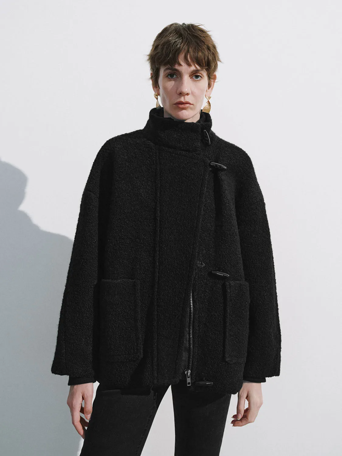 Drop Shoulder Sleeve Fleece Jackets sold by Urban Revivo