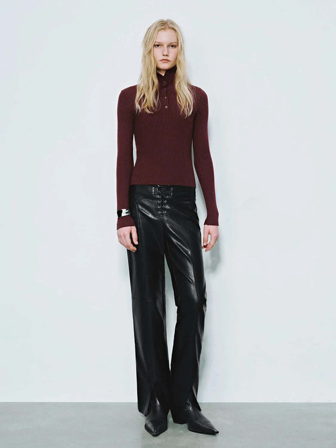 Button Half Placket Knitted T-Shirts sold by Urban Revivo product image thumbnail 4